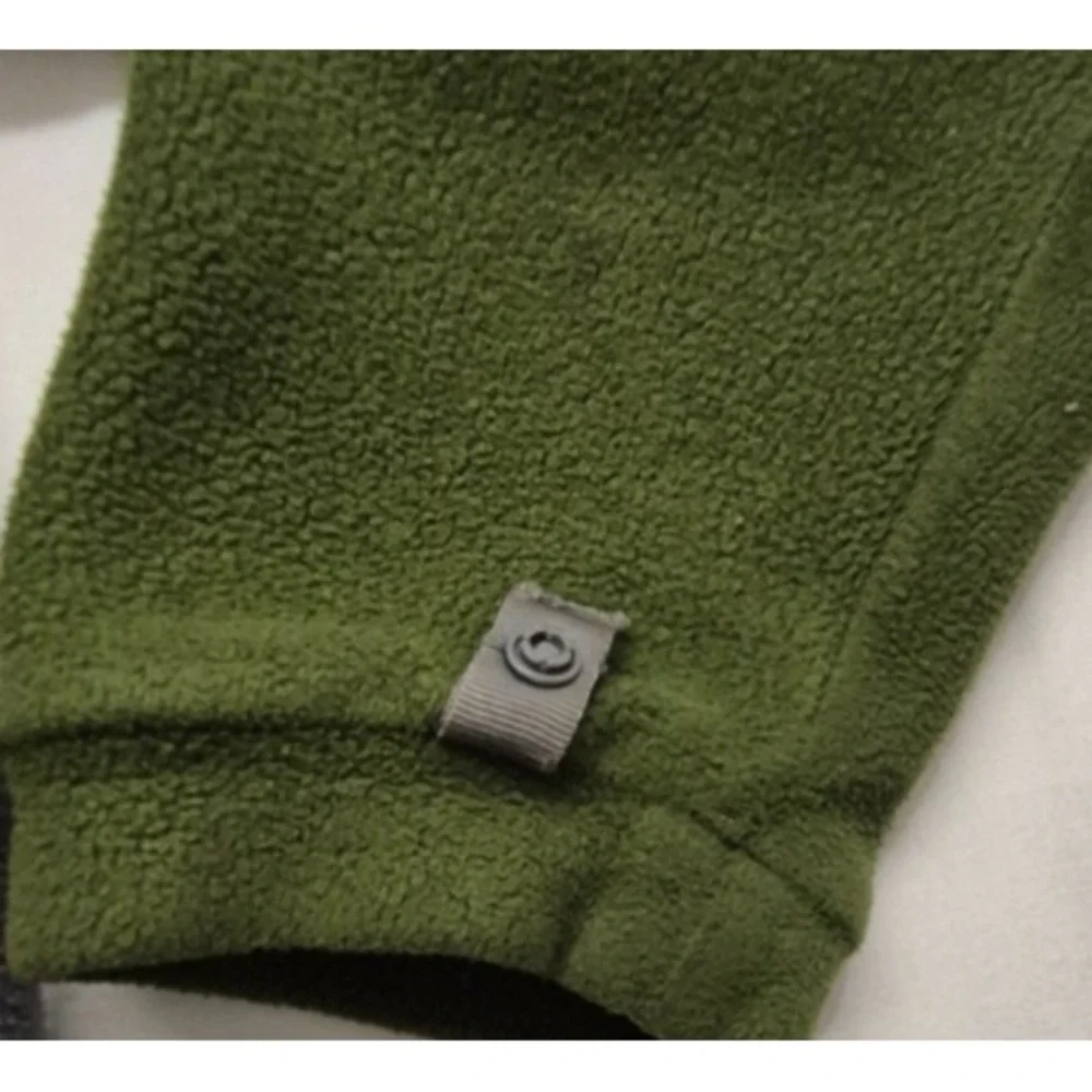 North Face Khumbu men's‎ green/gray fleece full zip jacket sz. SM